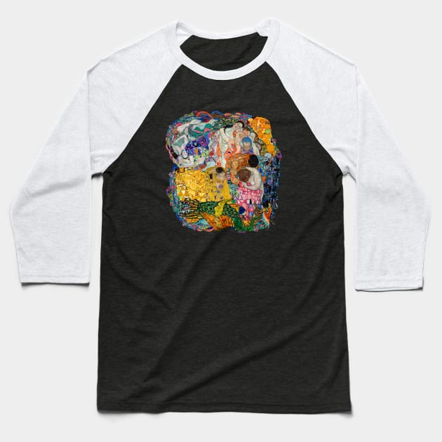 The Klimt Collage Baseball T-Shirt by GrampaTony